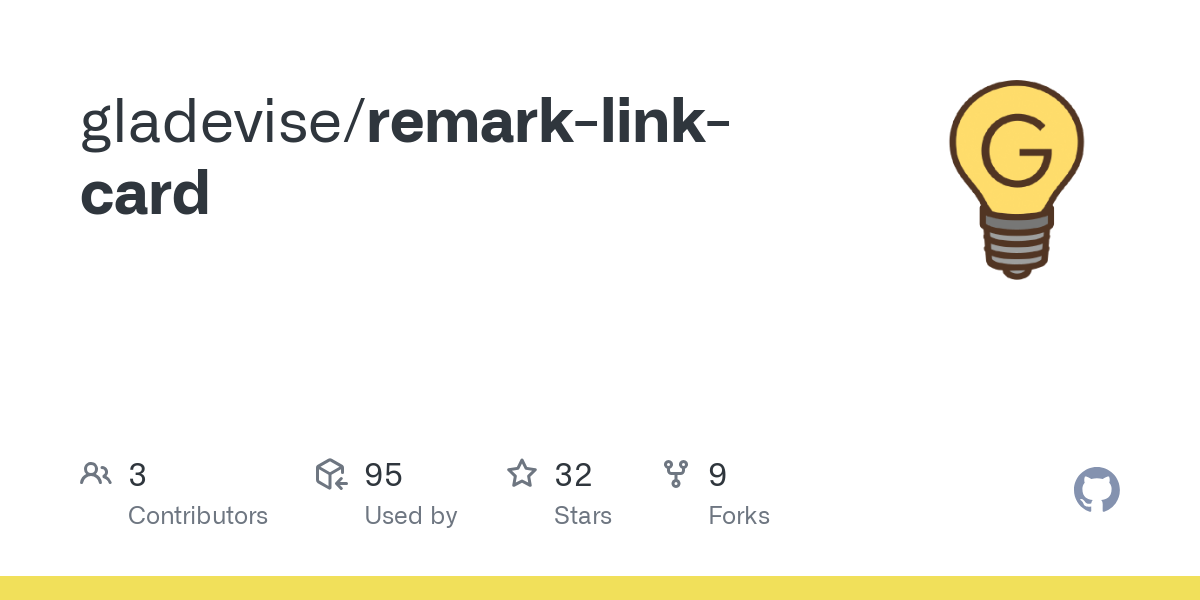 GitHub - gladevise/remark-link-card